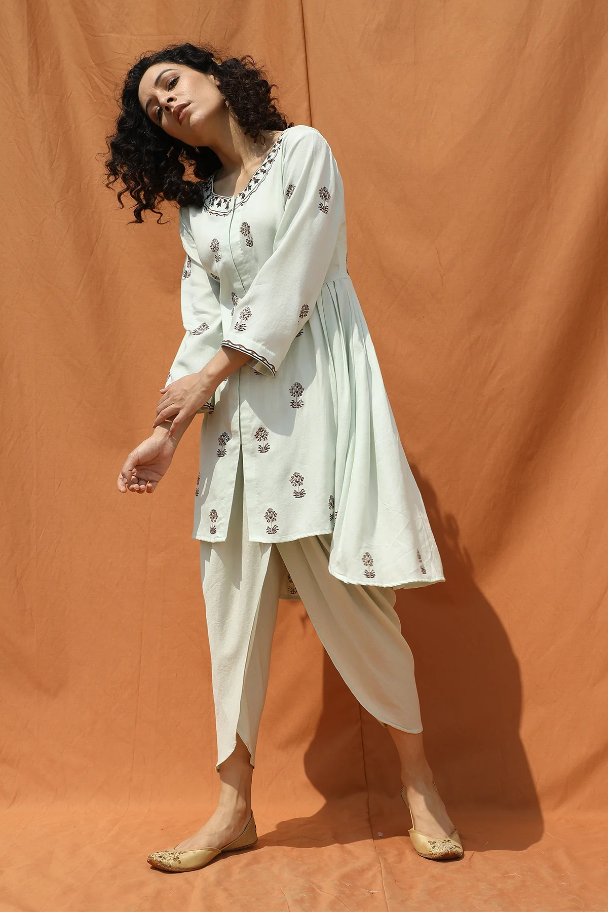 Light Mint Green Block Print Shirt and Tulip Pants - Image 5
