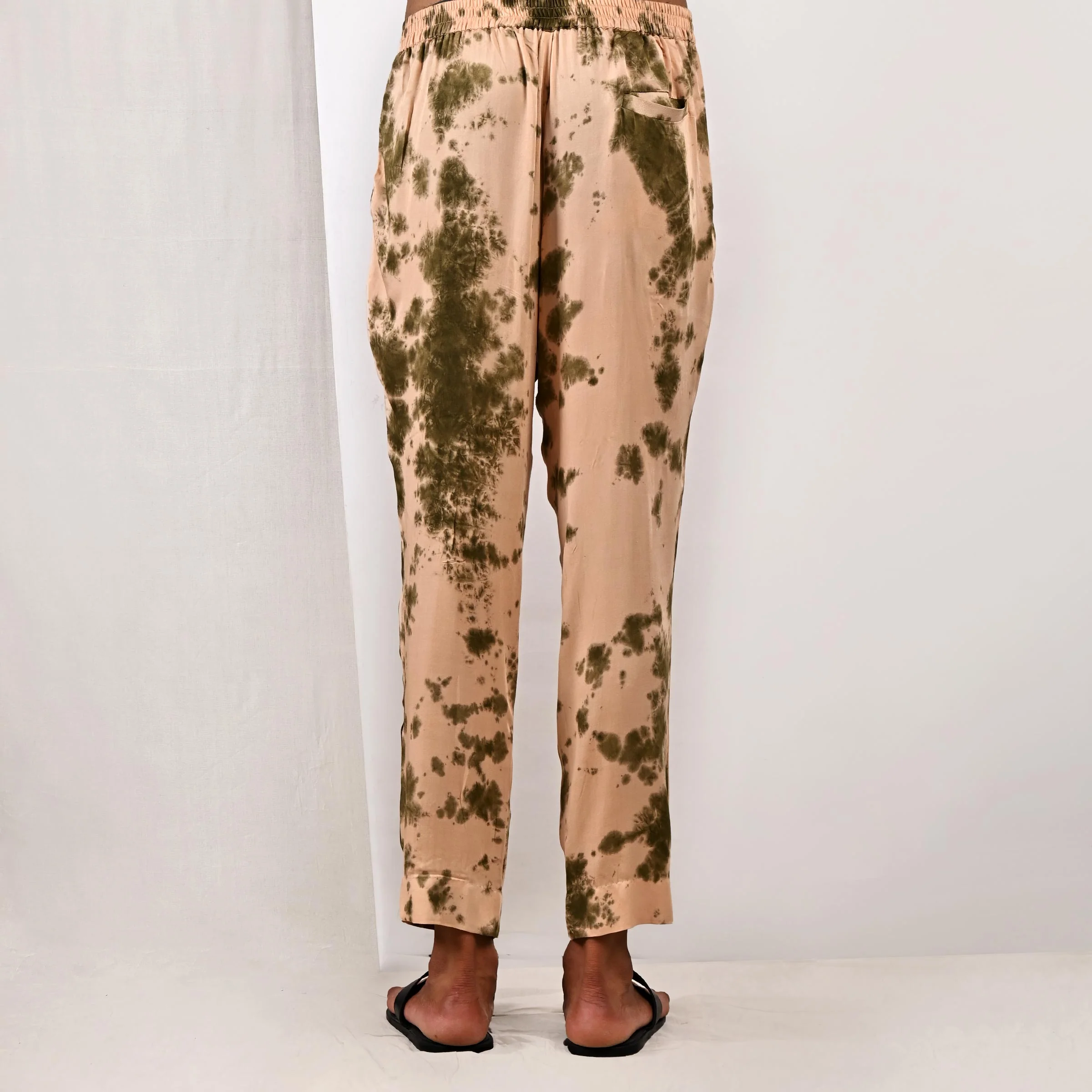 Trevor - Green Asymmetrical Pleated Jacket with Tie & Dye Pleated Kurta Set - Image 9