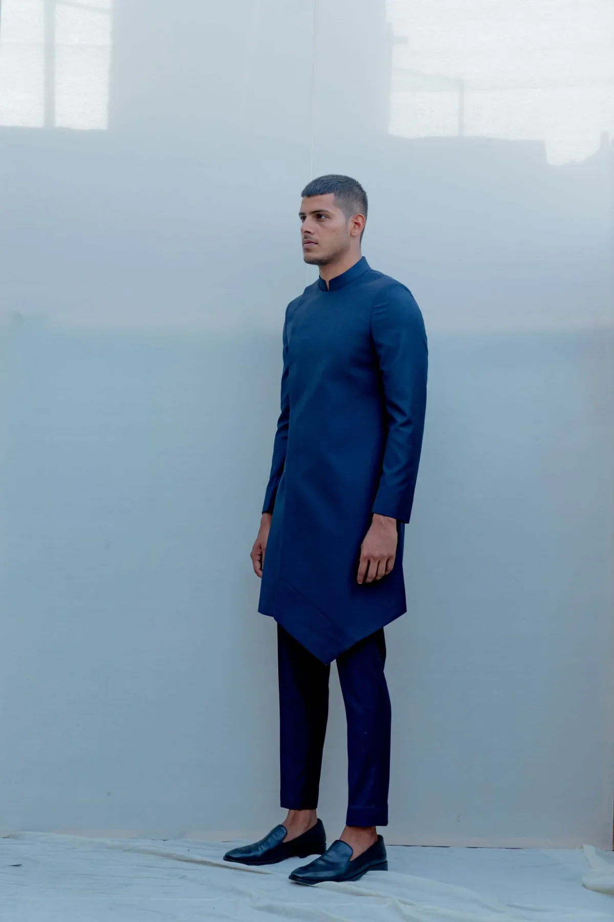ULTRAMARINE - DARK BLUE INDO WESTERN JACKET SET - Image 3