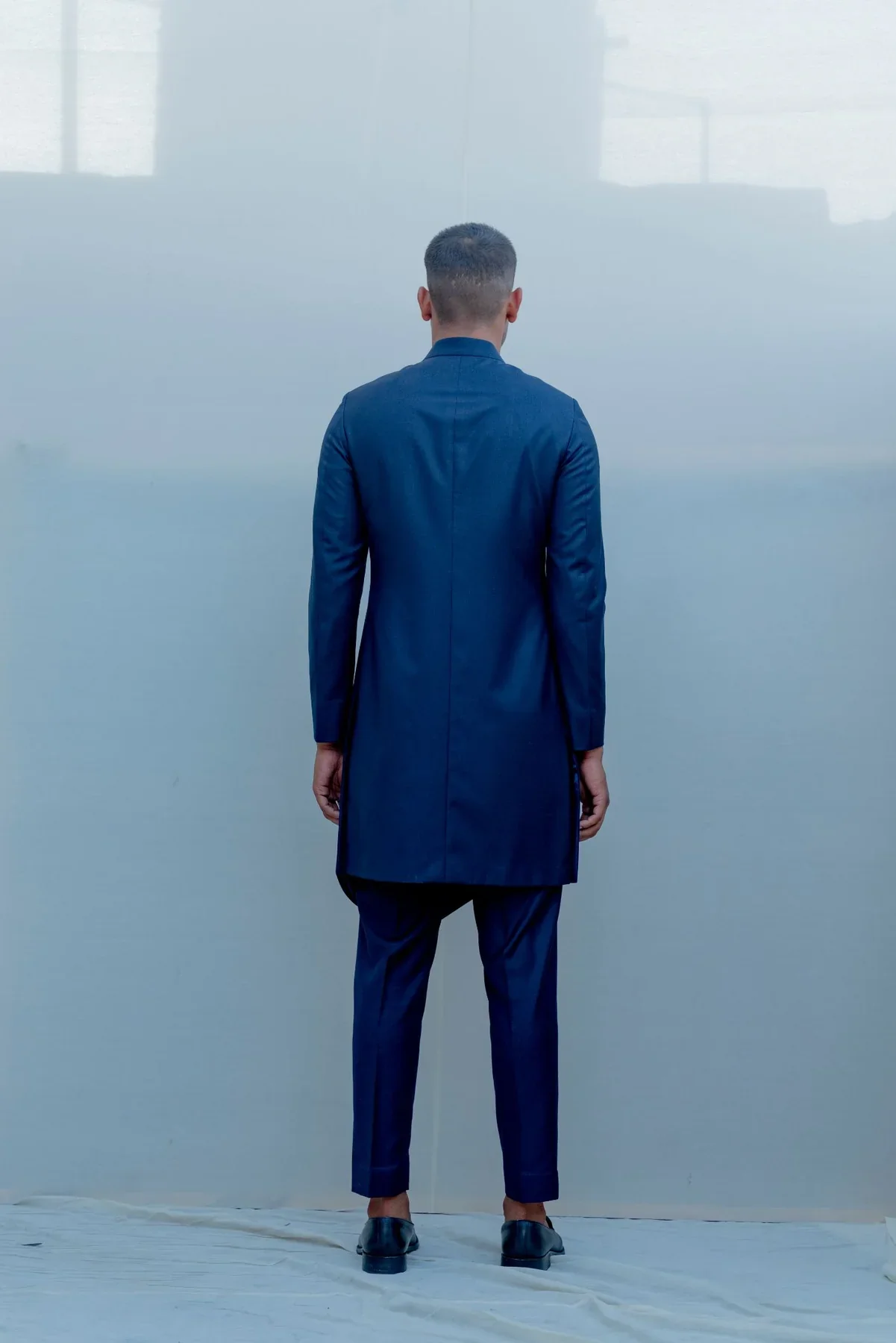 ULTRAMARINE - DARK BLUE INDO WESTERN JACKET SET - Image 4