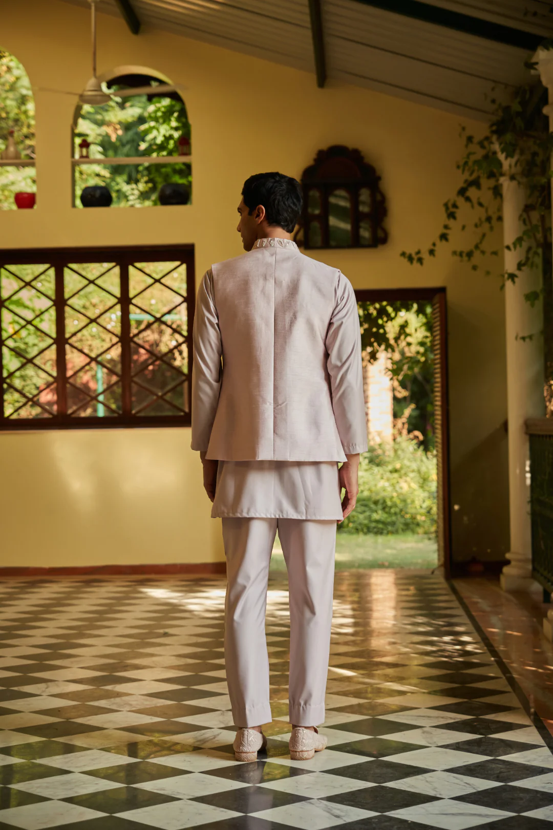 Vitale Light pink Nehru Jacket set - Image 4