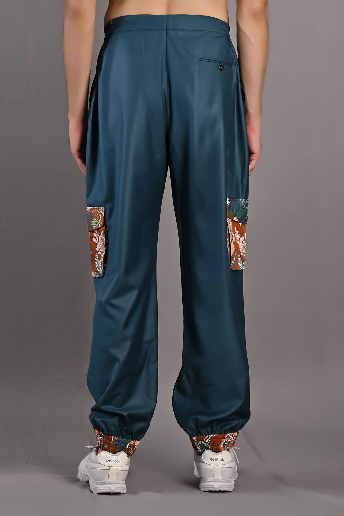 VIVENDEL - MAROON & MULTI PRINTED BOMBER JACKET WITH TEAL GREEN JOGGERS SET - Image 5