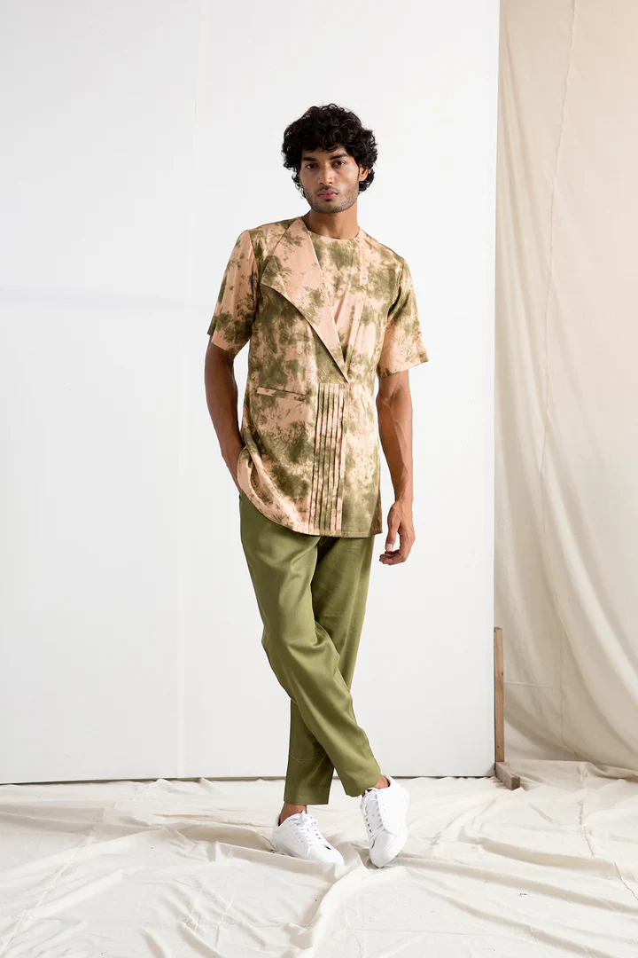 VRIDESCENT - Tie & Dye Pleated kurta Set