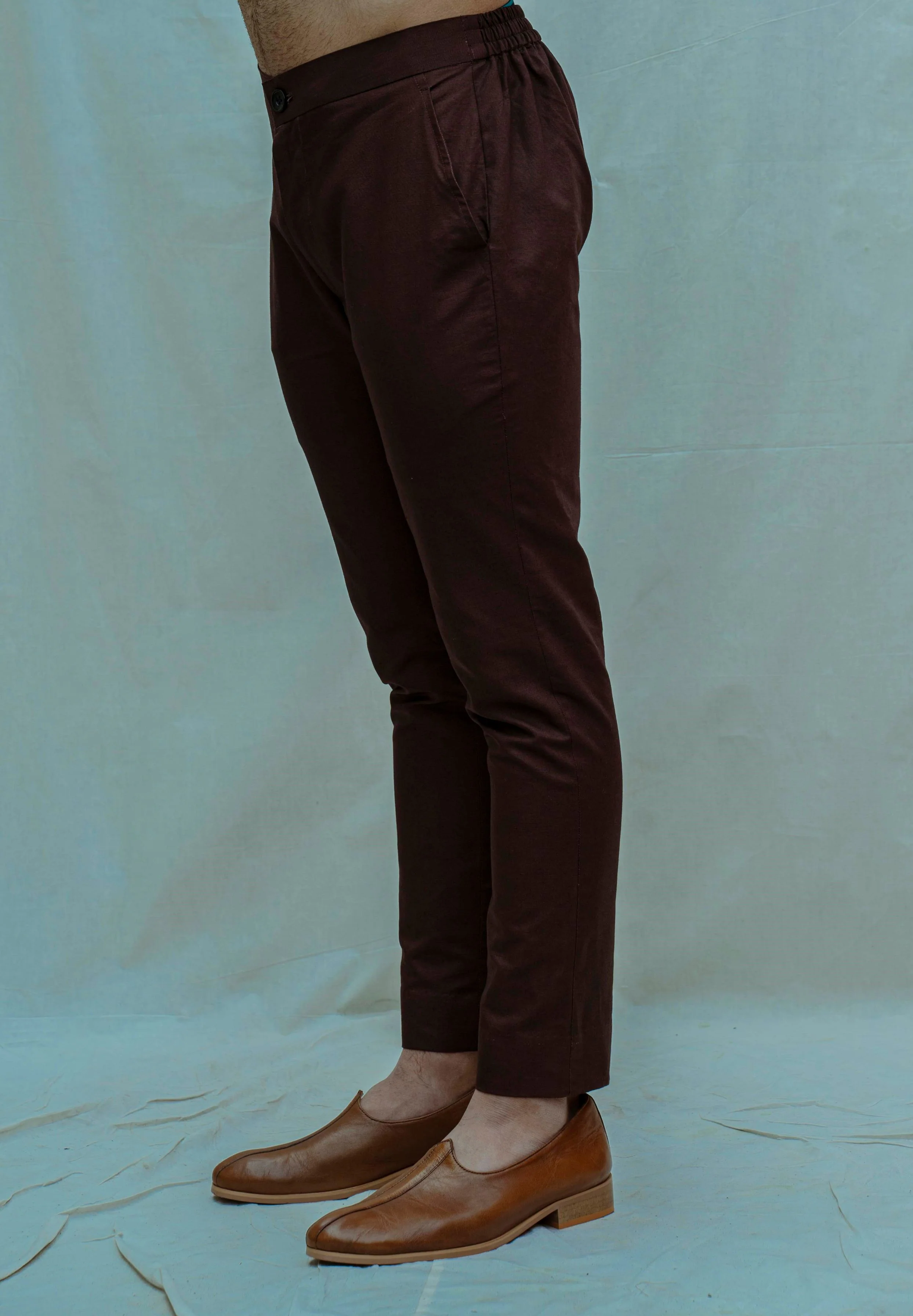 Warrior - Brown Asymmetry Pleated Kurta with Pant Set - Image 5