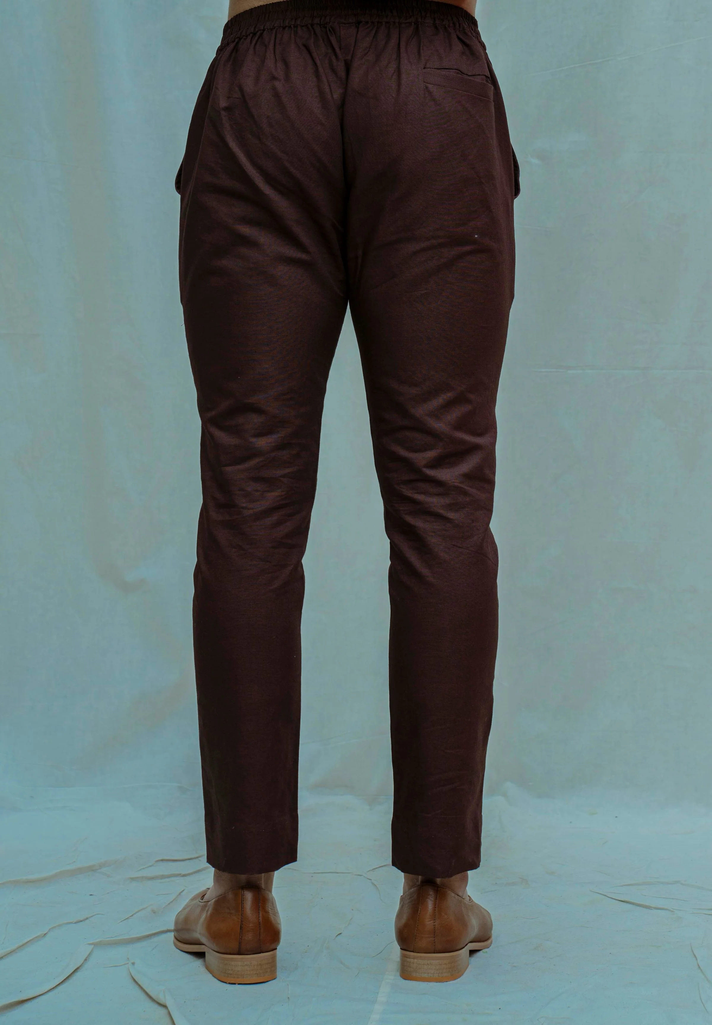 Warrior - Brown Asymmetry Pleated Kurta with Pant Set - Image 6