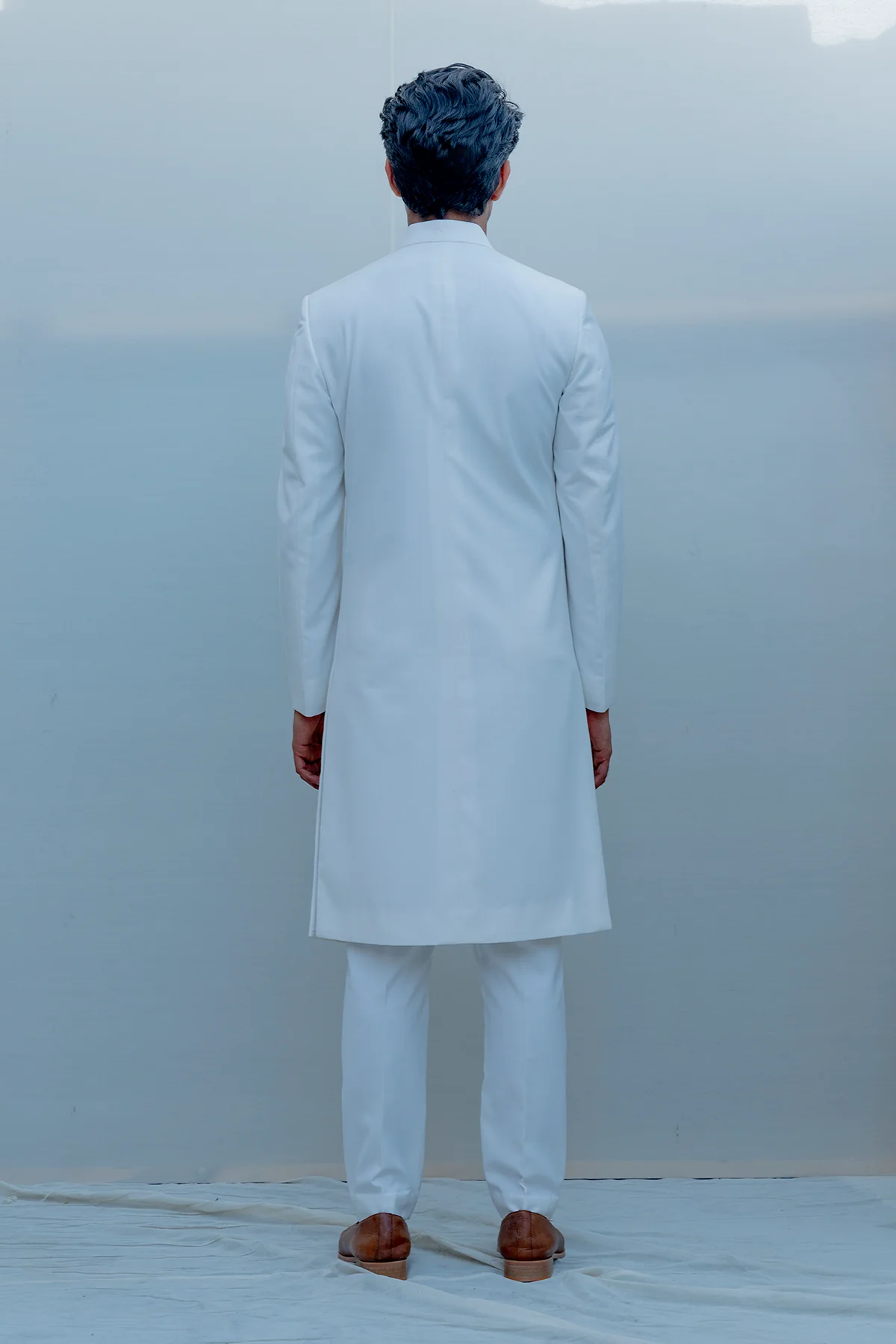 Waxen- Milky White Indo-Western Jacket Set - Image 4