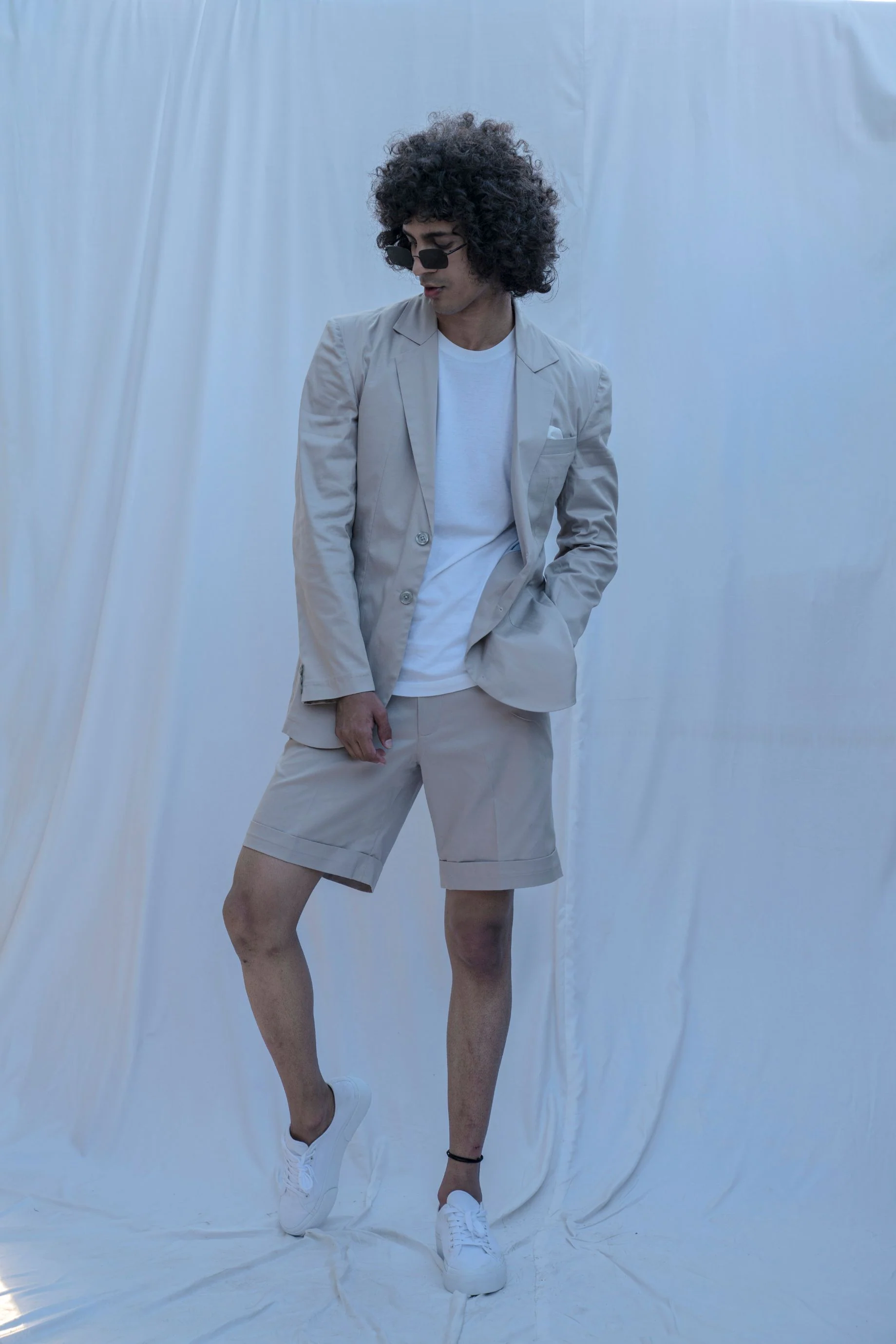 Yonkers - Beige Suit With Short Pant Set - Image 2