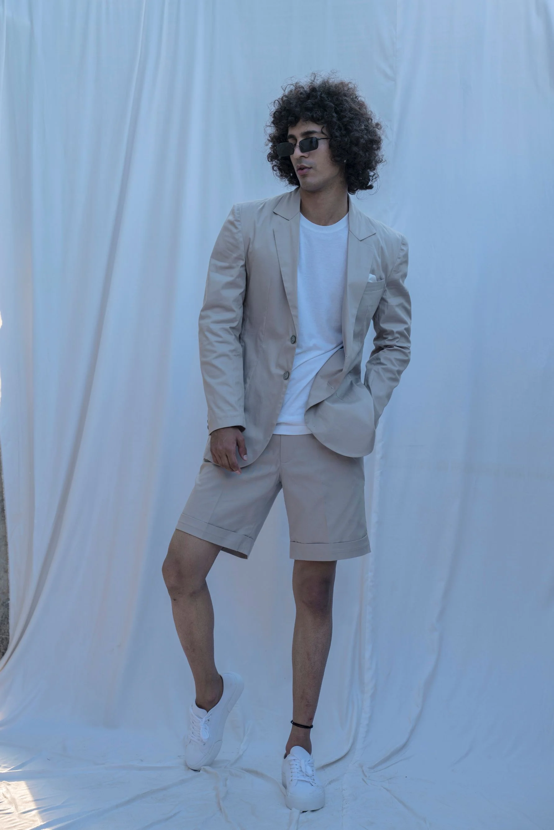 Yonkers - Beige Suit With Short Pant Set - Image 3