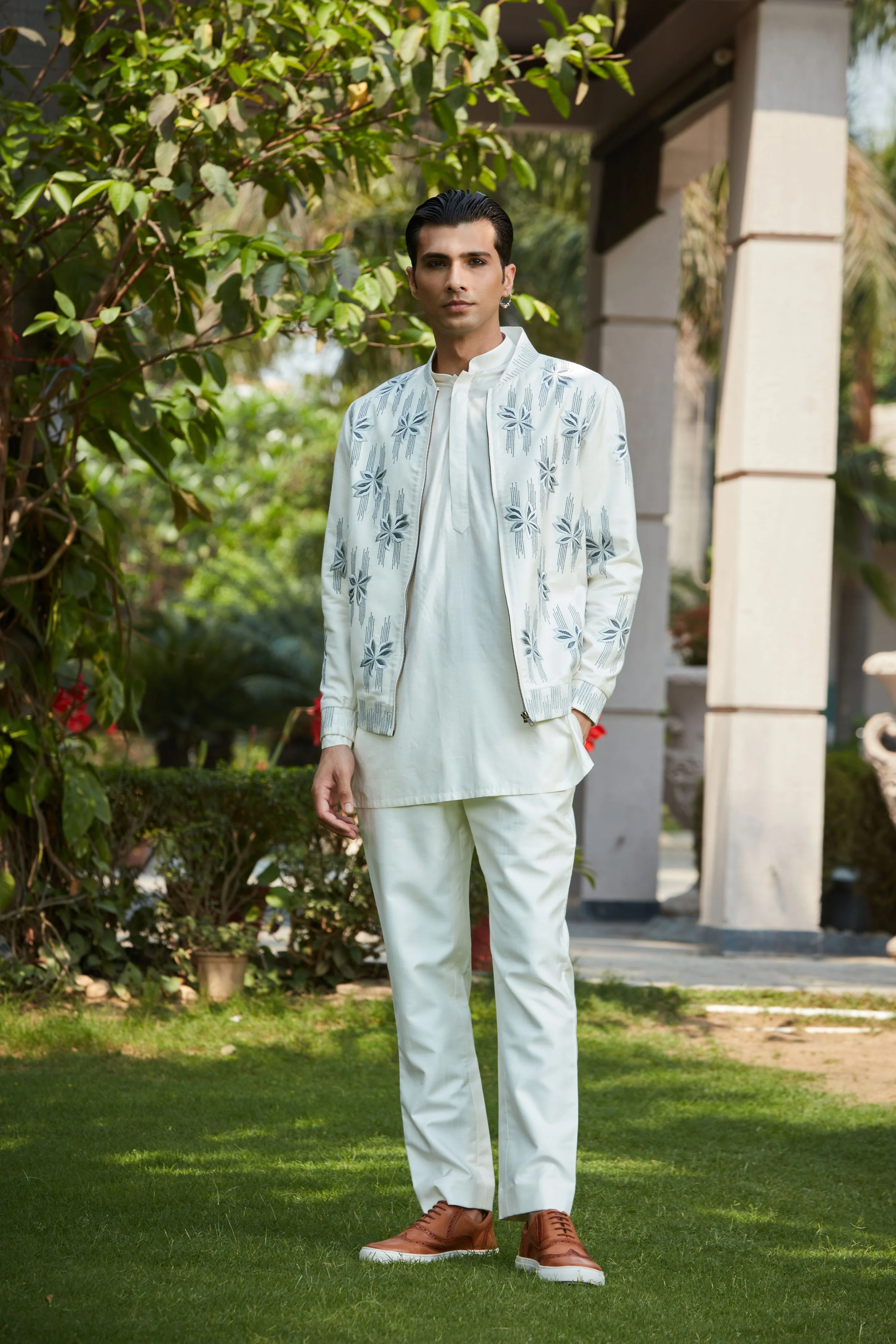 Zaire Bomber Jacket With Kurta Set - Image 2