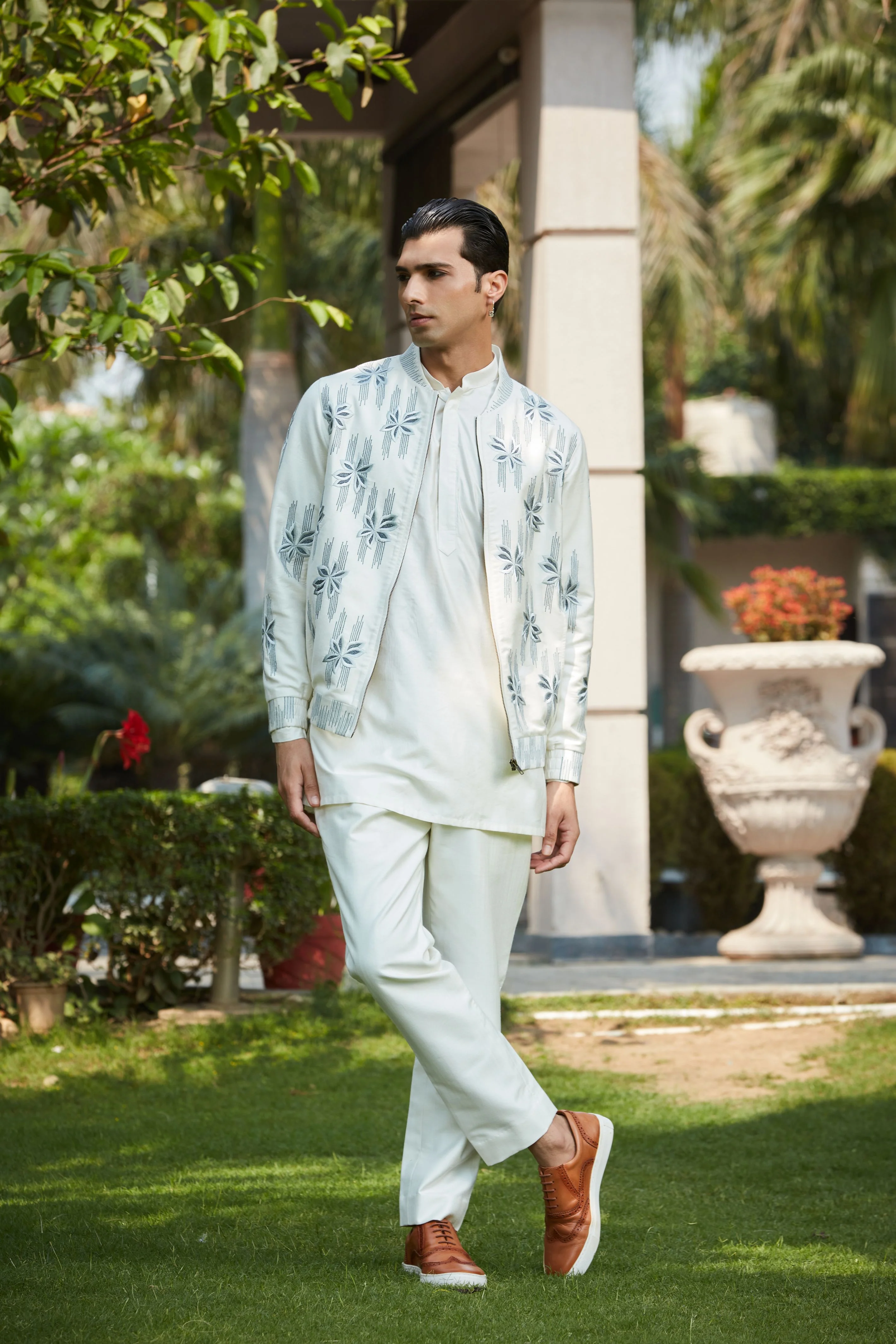Zaire Bomber Jacket With Kurta Set - Image 3