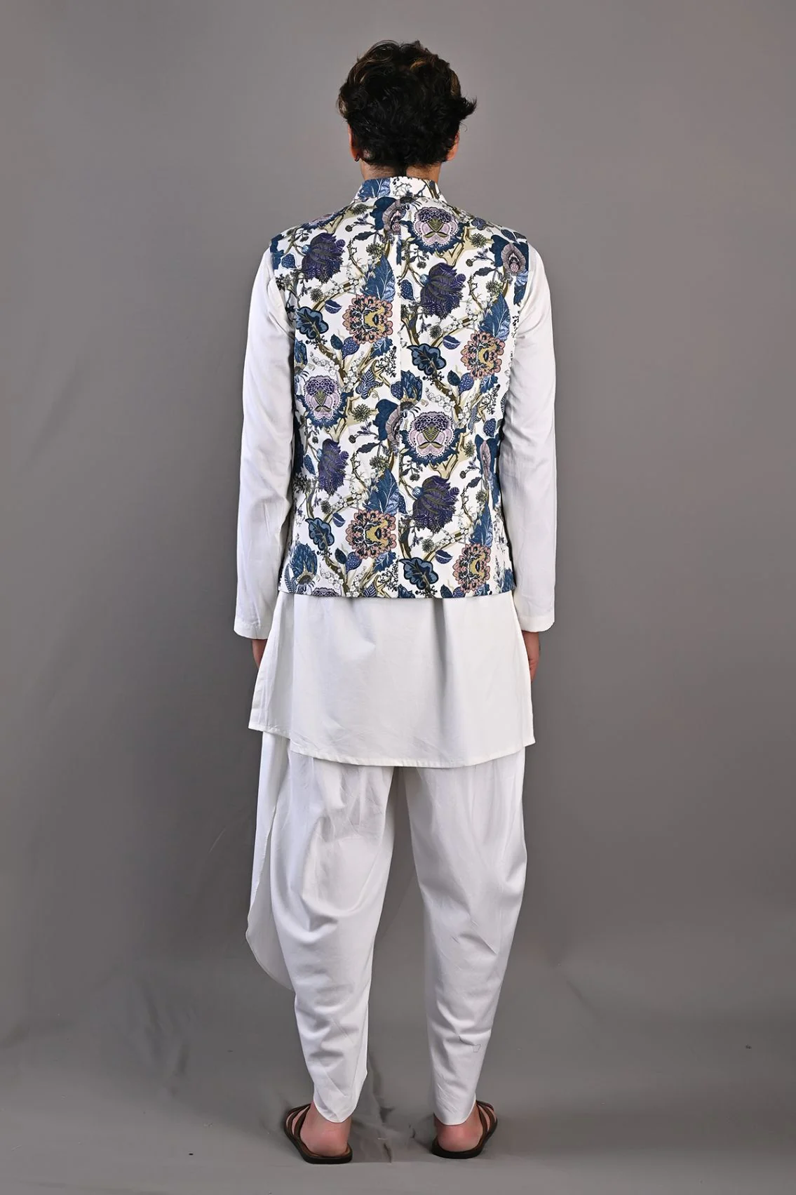 Zephyr Printed Nehru Jacket with Kurta & Pant Set - Image 2