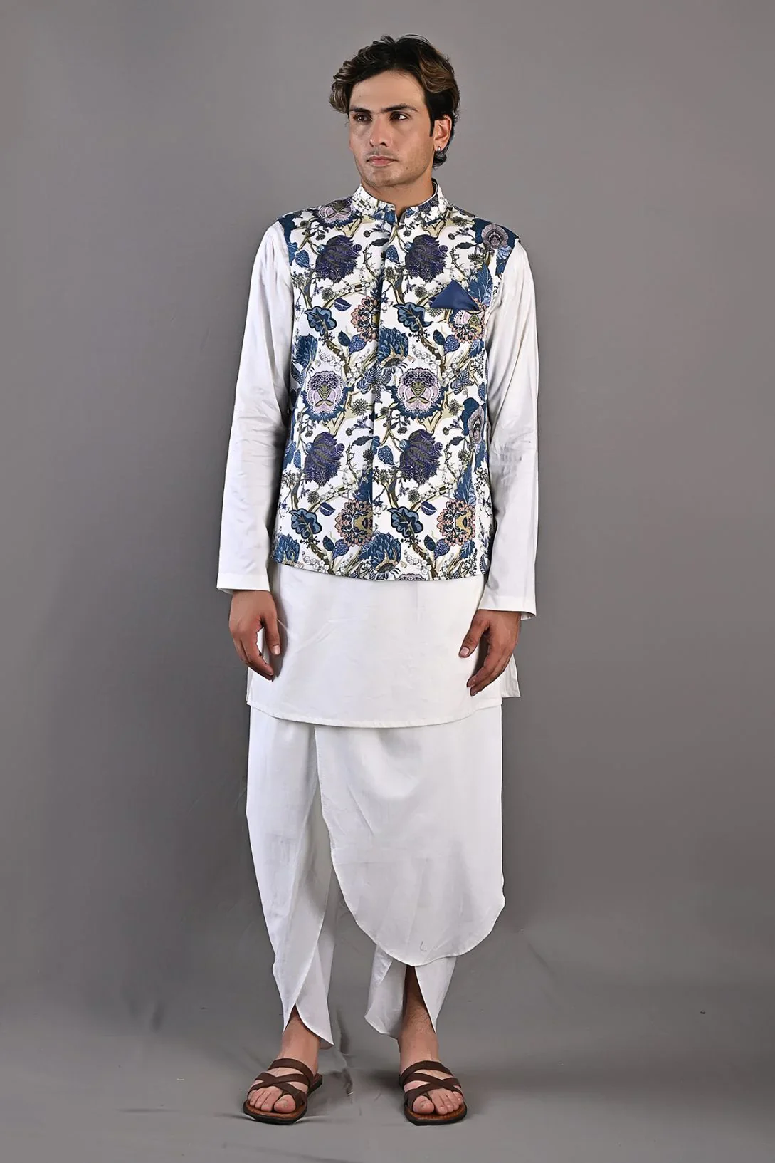 ZEPHYR - PRINTED NEHRU JACKET WITH KURTA SET - Image 2